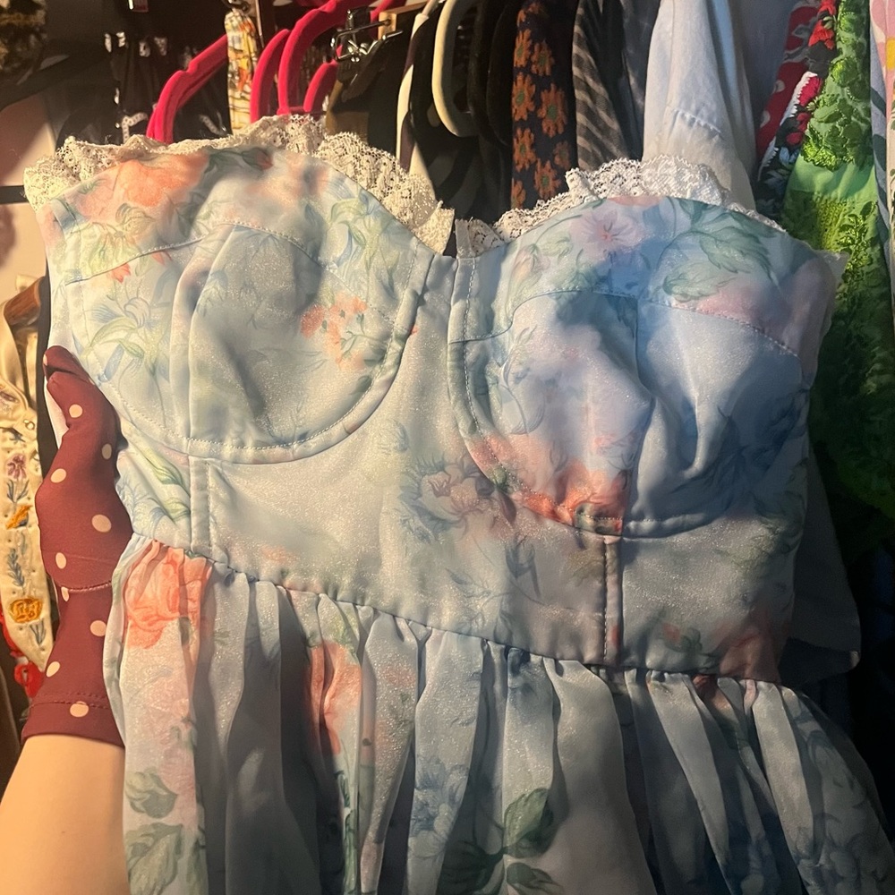 Pastel floral Selkie dress - Picture 7 of 8